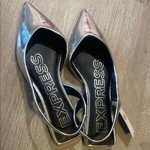Express Silver Women's Slingbacks NWT